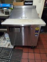 Everest EPBR1 Single Door Refrigerated Pizza Prep Table on Casters