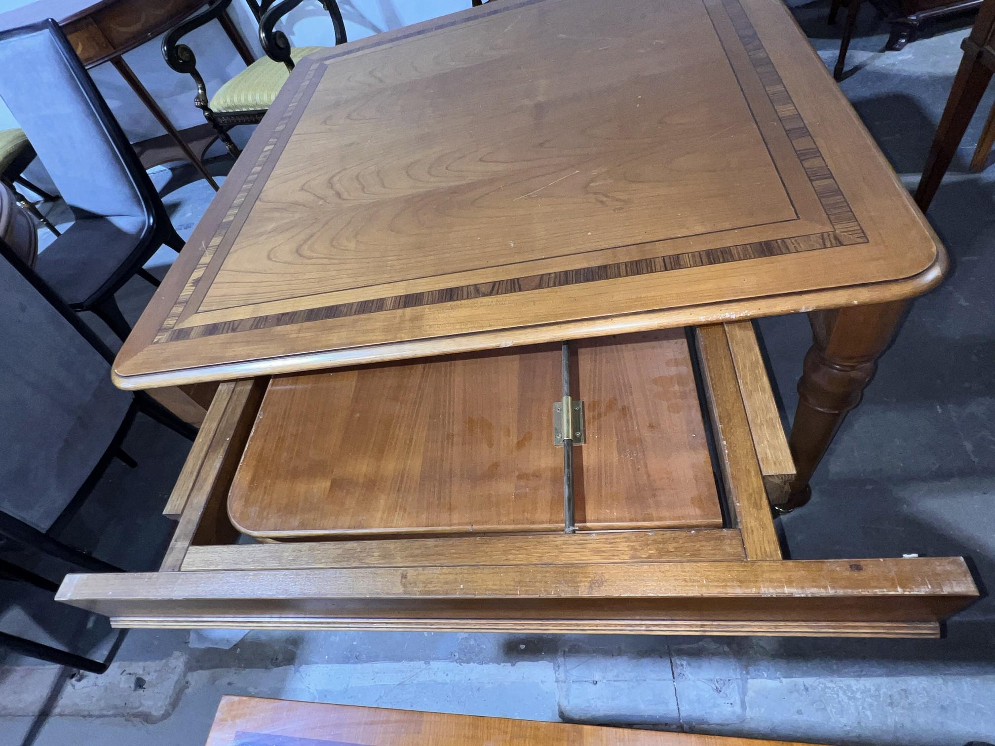 Square Dining Room Table  with 2 built in leaves - 48 x 48 in