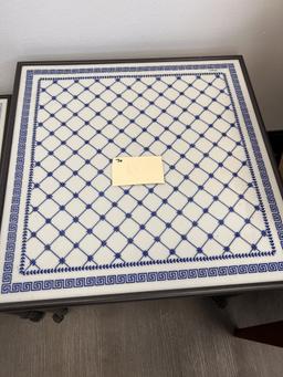 Porcelain Square Table with Metal Base and Claw footing by Mangani