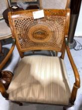 Side Chair with Inlaid Markee with Gold Cushions - Estimated Auction Price: $100.00 - $200.00