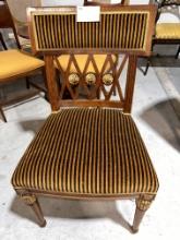 Roman Styled Black and gGld in Velvet Side Chair