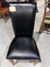 Tall Black Leather Chair, with Small Issues