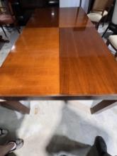Cherry Wood Contemporary Table with Designer Veenear Fniished Top , Made In  italy - Minnoti- 46.5 "