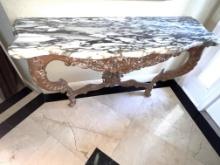 Beautiful Marble Top Foyer Table, 62" X 21", Showroom sample To Be Picked Up in Davie