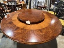 Mirtle Burl Dining Table  with Removable Lazy Susan Made in Italy by Provasi - 71"  Dia X  29 " H -
