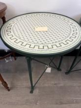 Porcelain Round Table with Metal Base and Claw footing by Mangani  - 24" Dia x 24"