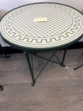 Porcelain Round Table with Metal Base and Claw footing by Mangani  - 24" Dia x 24"
