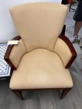 Cloth and Wood Armchair - Made in italy , Estimated Auction Price: $350.00 - $450.00