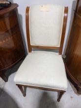 Side Chair in Wood and Cloth Fabric