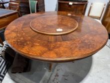 Mirtle Burl Dining Table  w/ Removable Lazy Susan Made in Italy by Provasi - 71"  Dia x 29 in H - (3