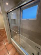 (2) Piece Glass Shower Doors with Trac, 58" X 58"