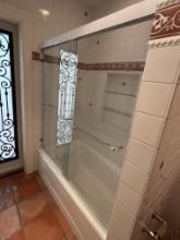 Double Glass Sliding Shower Doors with Trac, 58" X 58"