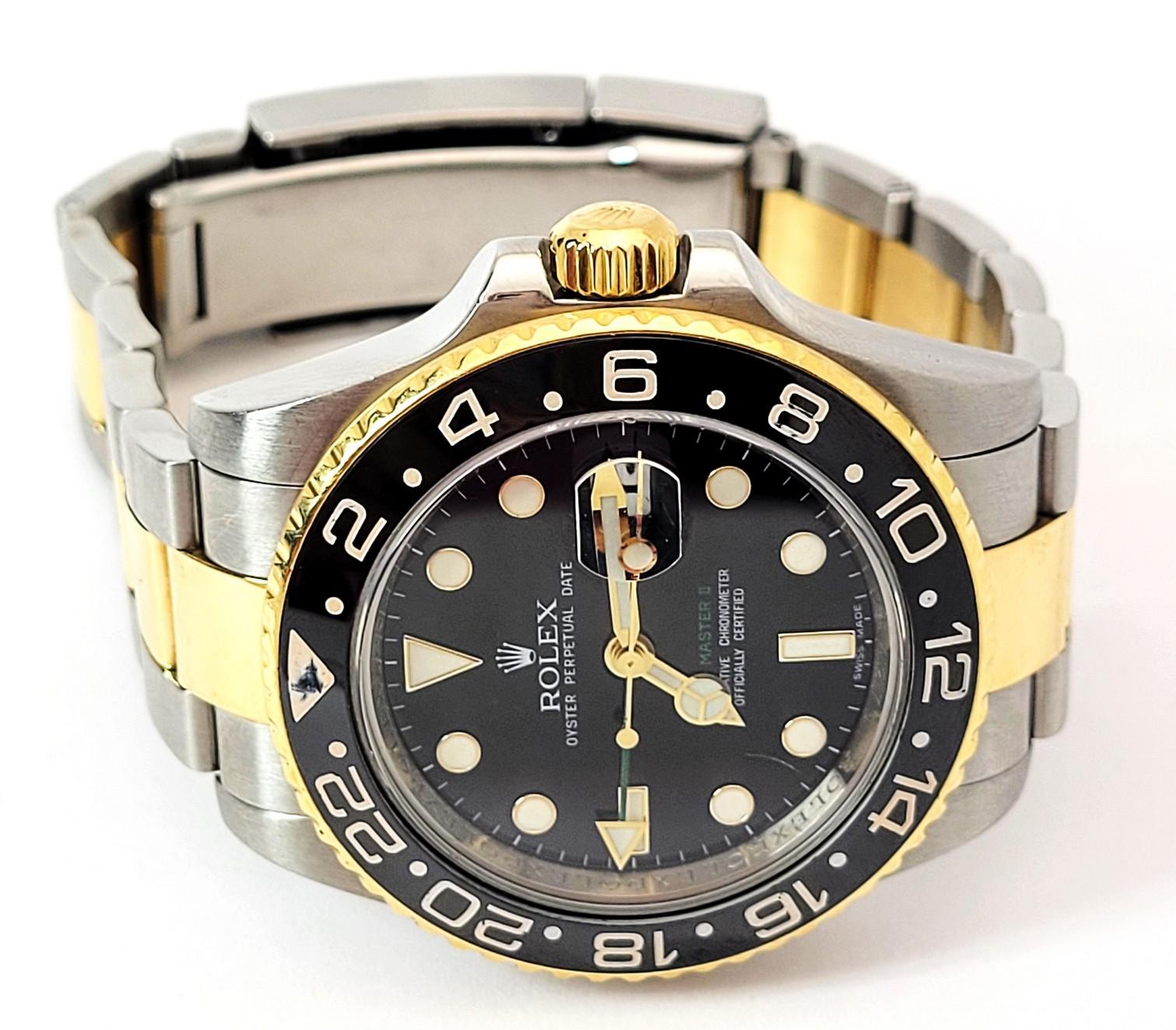 Mens ROLEX GMT Master II 18k & St. Steel Two-Tone Oyster Band Watch