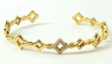 Designer David Yurman 18k Yellow Gold Bangle Cuff Bracelet