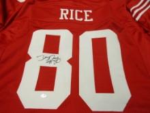 Jerry Rice of the San Francisco 49ers signed autographed football jersey PAAS COA 581