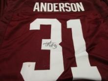 Will Anderson of the Alabama signed autographed football jersey PAAS COA 401