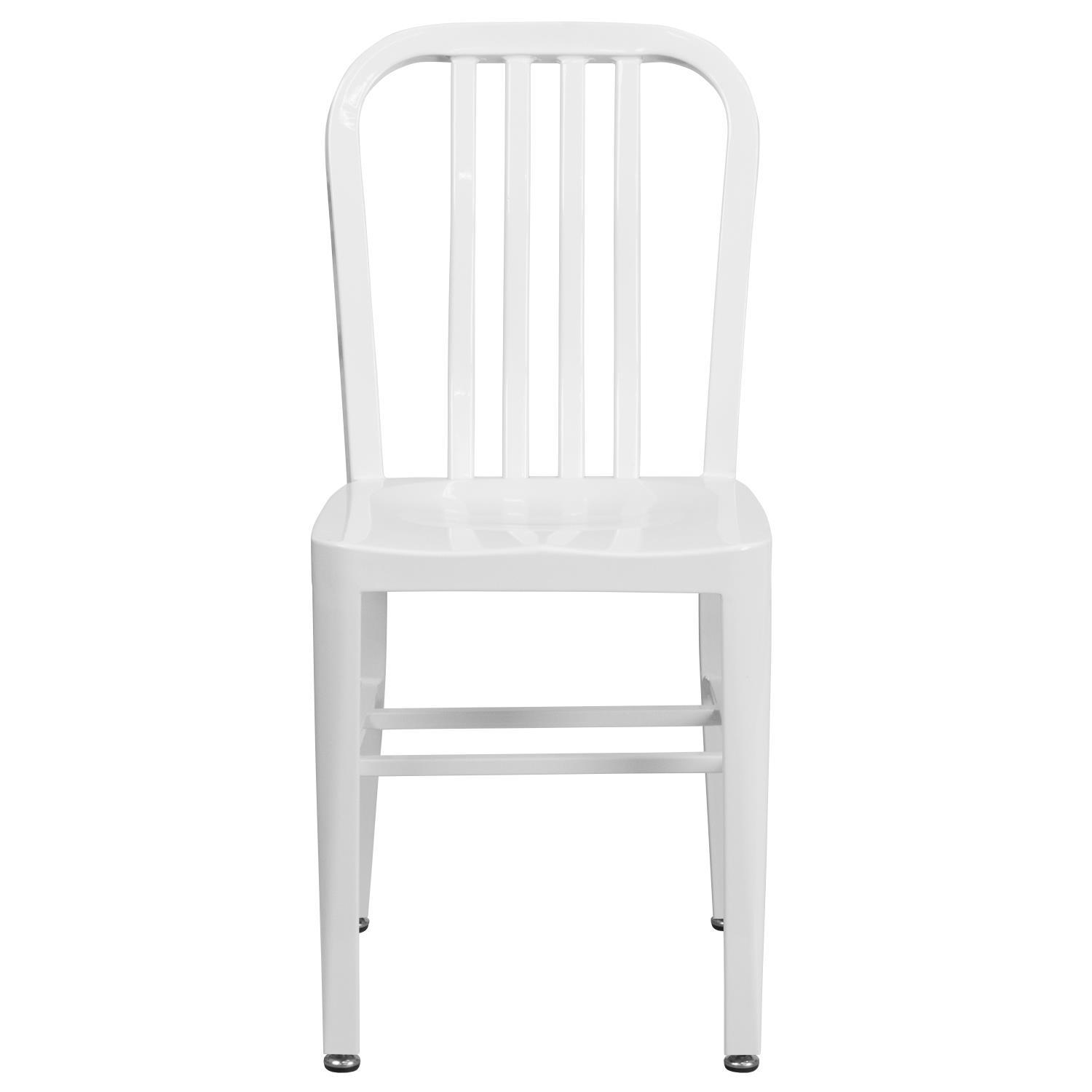 Flash Furniture White Metal Indoor-Outdoor Chair