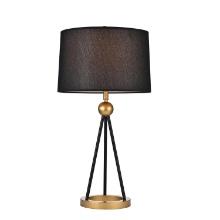 Warehouse of TIffany Black And Matte Gold 2 Light Bulb Table Lamp TM166/1