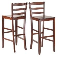 Winsome Wood Transitional Antique Walnut Solid Wood 2 Pieces Bar Stool 94249