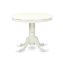 East West Furniture Antique Wood Table With Pedestal In White Finish ANT-LWH-TP