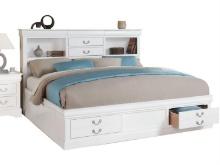 Acme Queen Bed with Storage in White Finish 24490Q