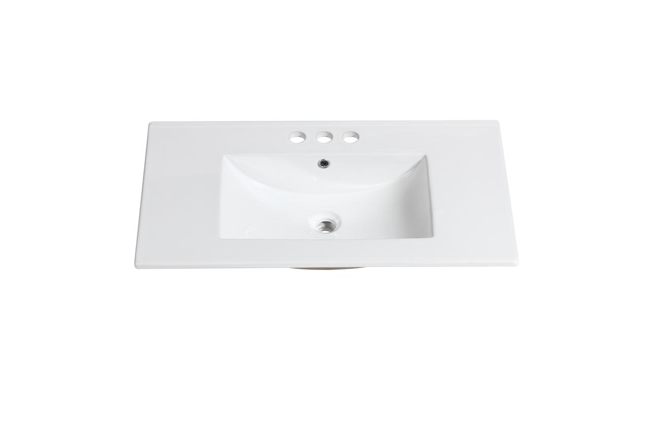 Saint Birch White Ceramic Single Bathroom Vanity Top With Sink DOBB0032VTW