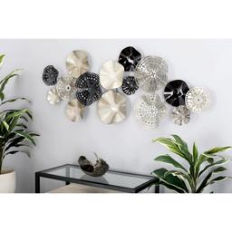 Zimlay Contemporary Iron Floral Disc Montage Wall Decor 23489