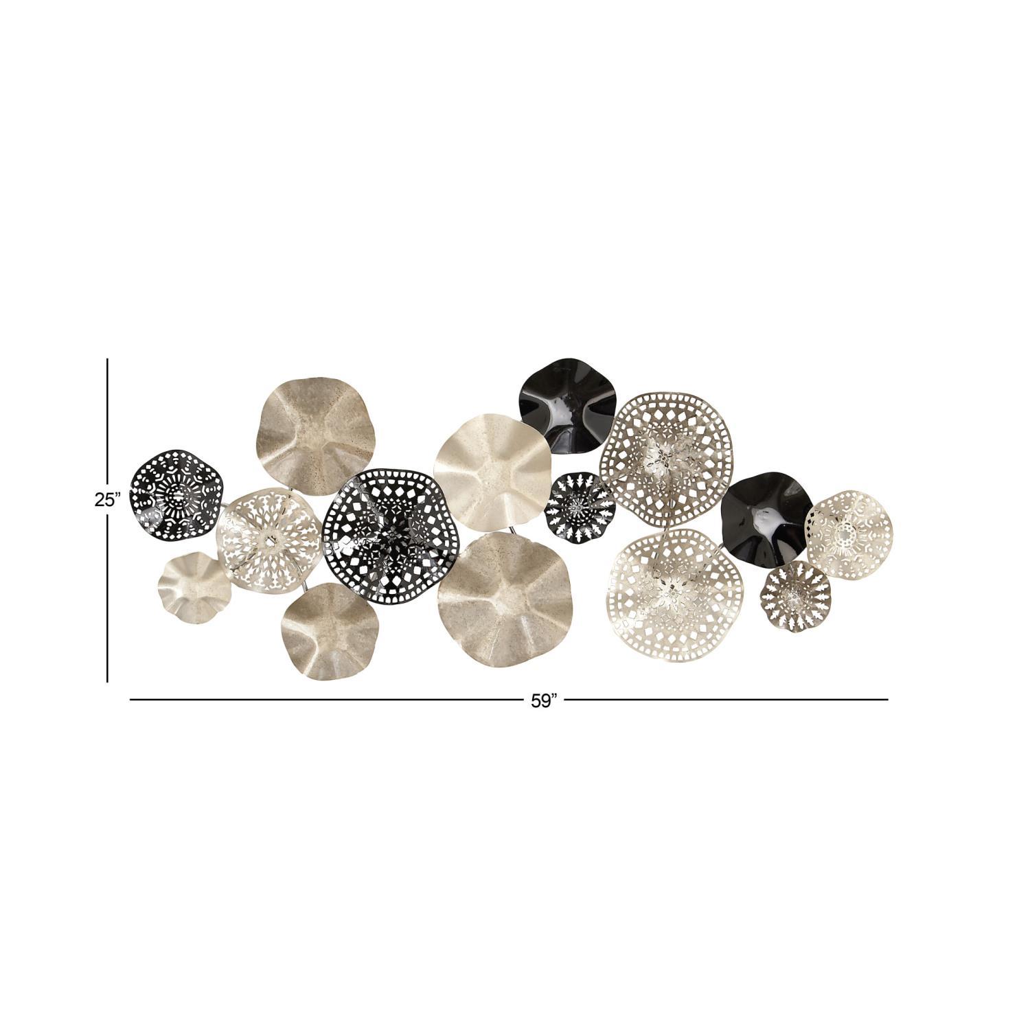 Zimlay Contemporary Iron Floral Disc Montage Wall Decor 23489