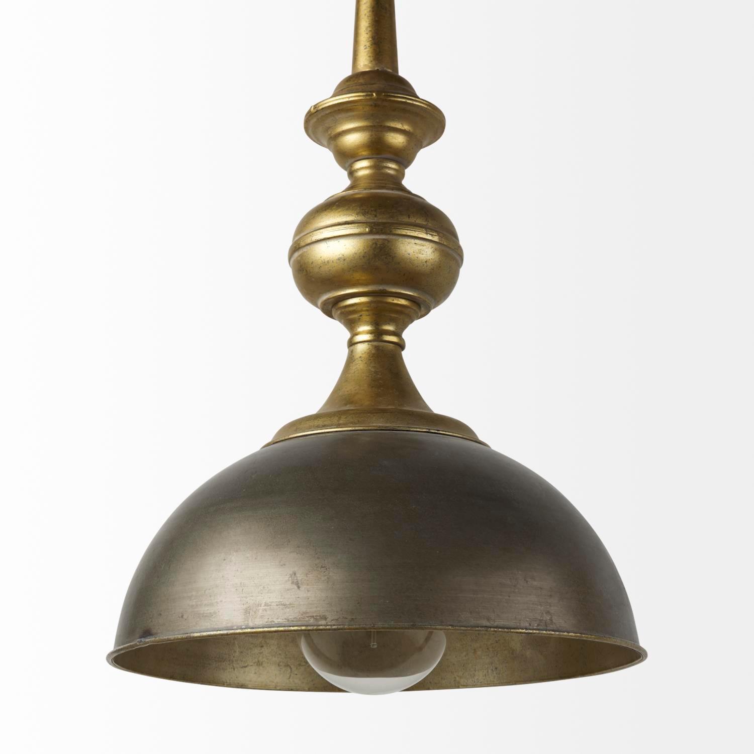 Mercana Capsa Gold Toned Metal Dome Pendant Light 65267