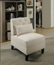 Acme Accent Chair with Pillow in Cream Linen Finish 59611