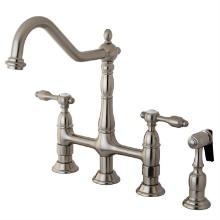 Kingston Brass Bridge Kitchen Faucets With Brushed Nickel Finish KS1278TALBS