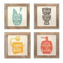 Stratton Home Typography Wood And Mdf Set Of 4 Wall Art In Multi Finish S07752