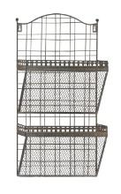 Metal Wall Rack 2 Wire Mesh Storage Baskets Home Office Decor 66567