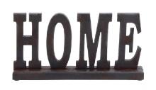 Wood Table Top Sign Placard That Says HOME Chocolate Brown Accent Decor 93805