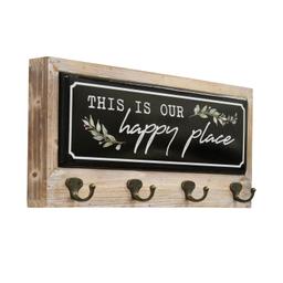 Stratton Home Decor This Is Our Happy Place Metal And Wood Coat Rack S23814