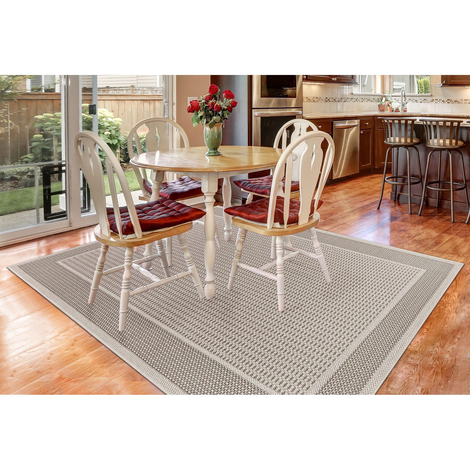 Liora Manne Plymouth Border 7'10" x 9'10" Silver Area Rugs PYM80600938