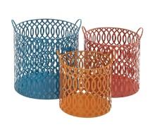 Modern And Unique Inspired Style Metal Basket Set Of 3 Home Decor 34976
