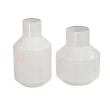 Stratton Home Decor Set Of 2 Metal White Table Vase S23700