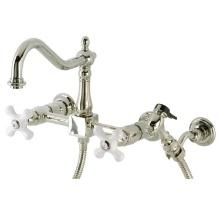 Kingston Brass Wall Mount Kitchen Faucets With Polished Nickel KS1246PXBS
