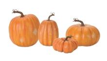 Melrose Foam Set Of 4 Pumpkin Decor With Orange And Brown Finish 76239DS