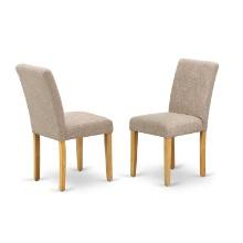 East West Furniture Abbott Wood Set Of 2 Parson Chair With Oak Finish ABP4T04