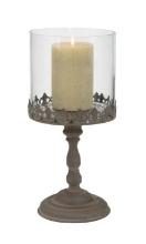 Metal Glass Candle Holder 8"W, 17"H 97453