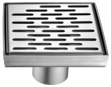 ALFI brand Square Stainless Steel Shower Drain With Groove Holes ABSD55C-BSS