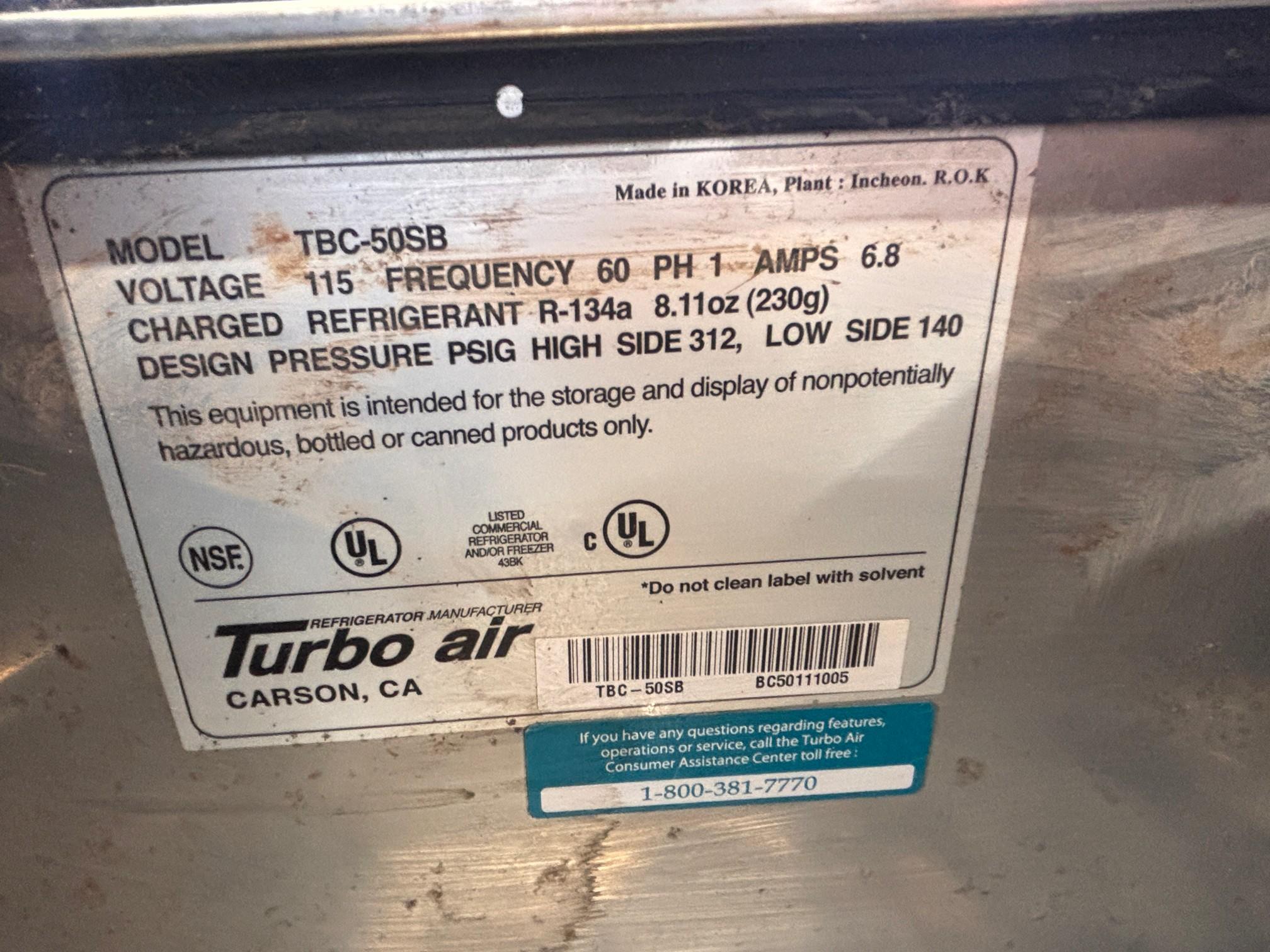 Turbo Air Beer Bottle Cooler Model# TBC-50SB