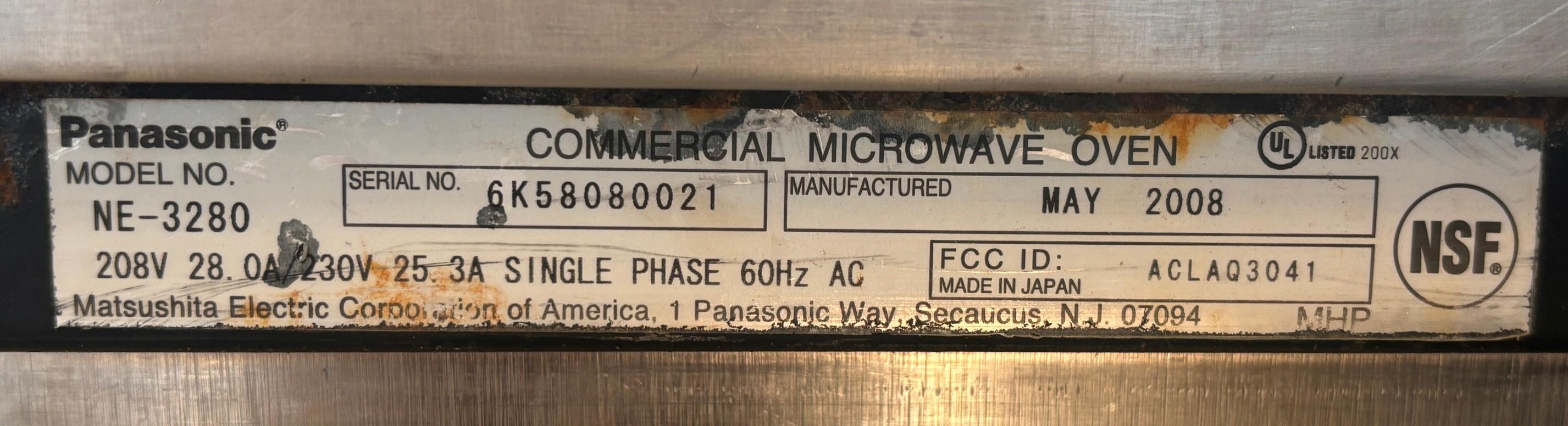 Panasonic Commercial Microwave Model# NE-3280
