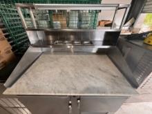 Universal Coolers 50.5" Refrigerated Pizza Prep Table w. Marble Top & Over Shelf