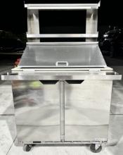 Beverage Air 36" Refrigerated Prep Table w. Double Over Shelf on Casters