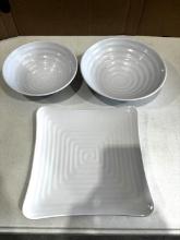 (92) Melamine Plate & Bowl Set