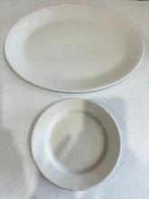 (138) Porceline Oval Serving Platters & Plates