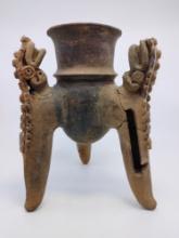 Pre-Columbian Reptile Tripod Chocolate Pot